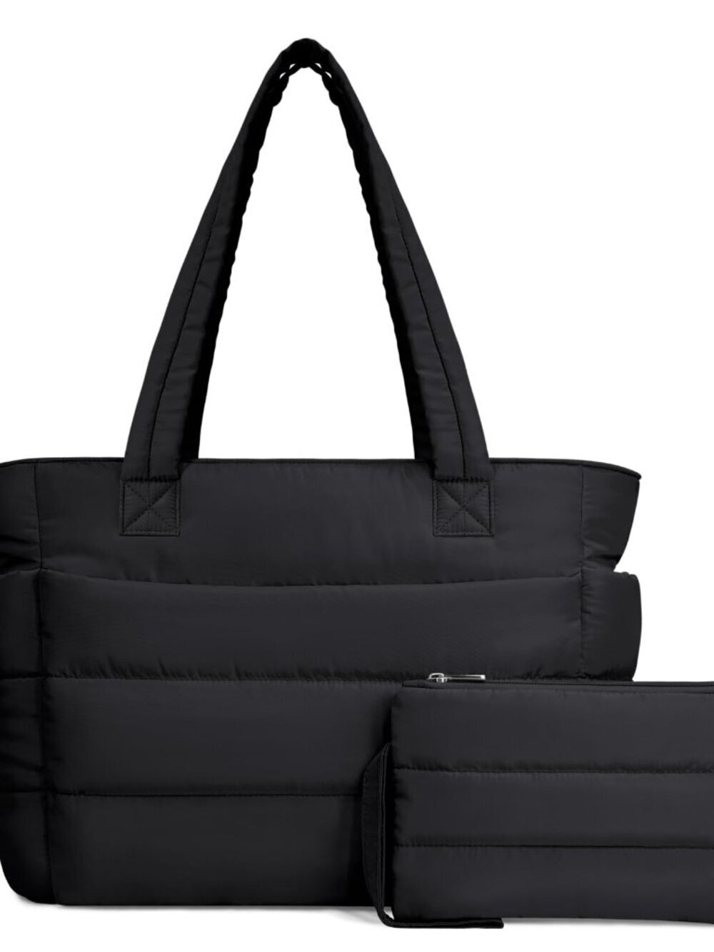 🆕 Puffer Tote Bag for Women, Lightweight Puffy Handbag with Compartments,